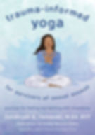 Photo image of Trauma-informed yoga for survivors of sexual assault book. Woman sitting in sukasana on cover in blue/purple watercolor.