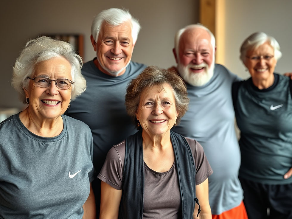 a group of elderly people smilling together in sport clothing indoors.jpg