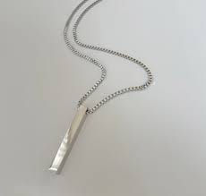 Thumbnail: Minimal silver bar necklace