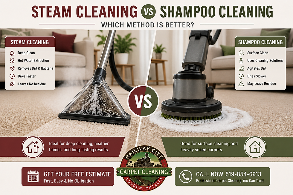 Steam cleaning vs shampoo carpet cleaning comparison for professional carpet care