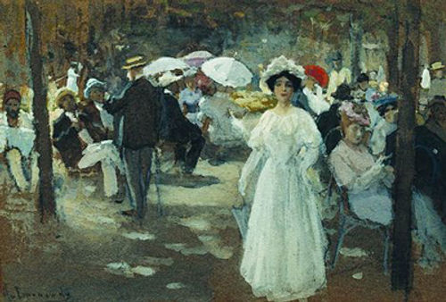 Степанов А.С.=Бульвар=1919г. Бумага,акварель.Национальн.худож.музей Республики Беларусь. 4