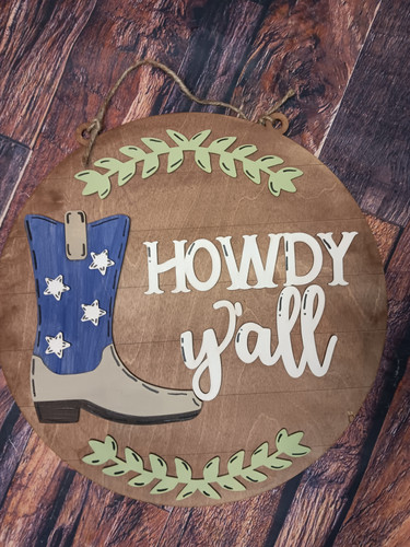 Howdy Yall Round Sign | My Site