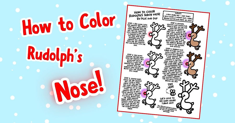 How to Color Rudolph's Nose Cover Image of a free coloring tutorial printout