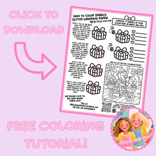 Free coloring page download for a glitter present coloring tutorial for beginners