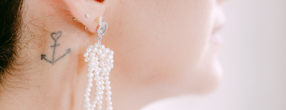boucles d'oreilles mariée cascade de perles "Louise "