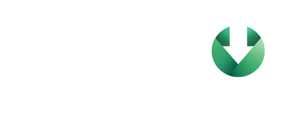 Myno Carbon full logo withageline in white
