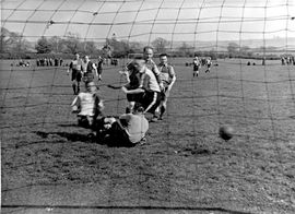Football match in Harby in about 1950