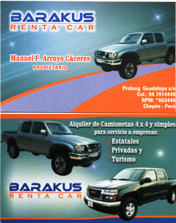 TARJETA DE PRESENTACION DE BARAKUS RENTA CARD  COLABORADOR  PARA  EL CORPORATIVO