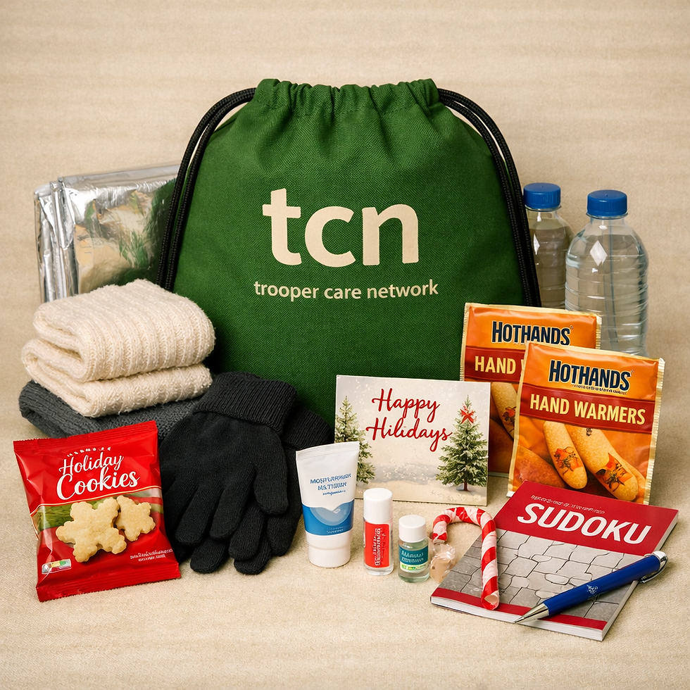 Arizona care kits for unhoused individuals in green TCN bags.