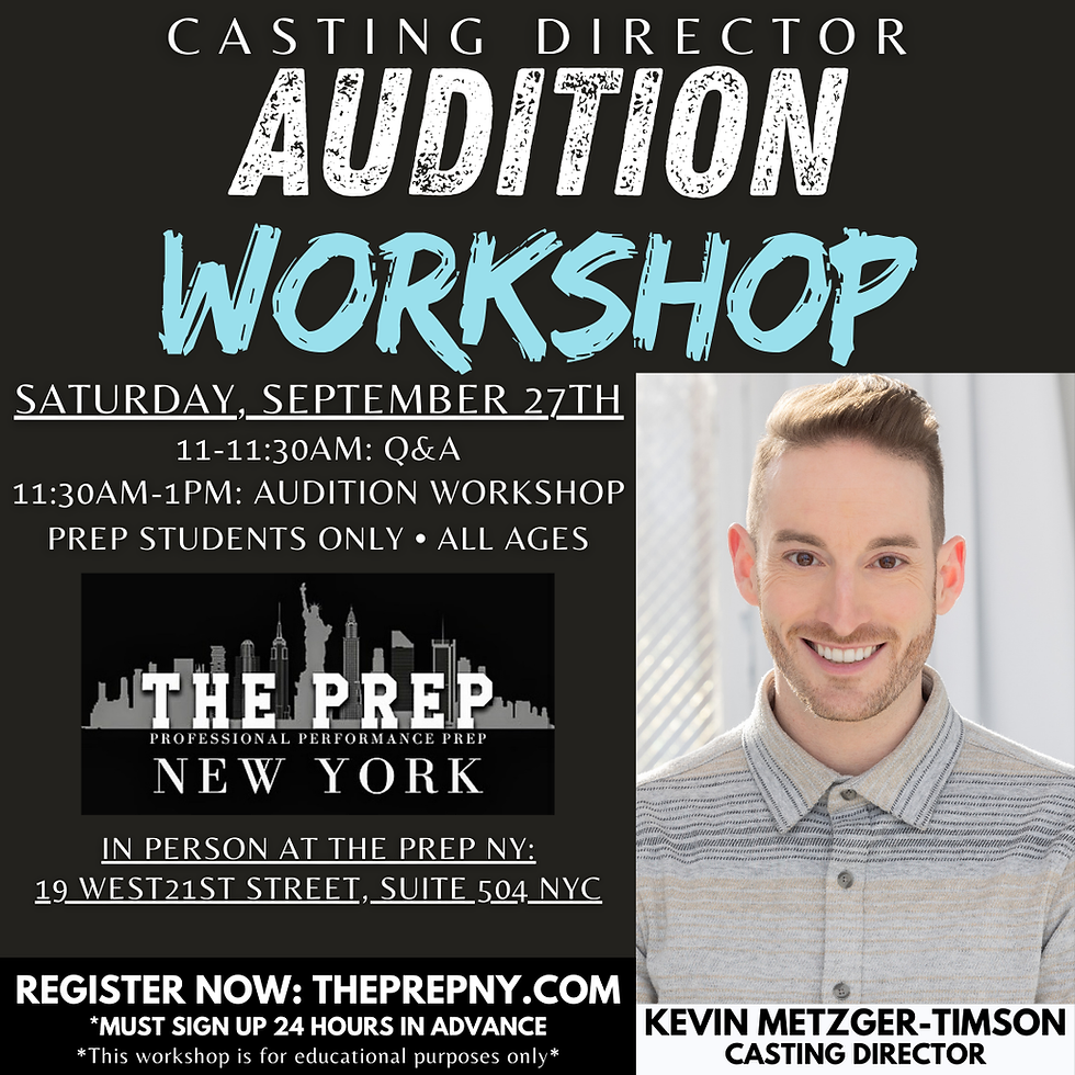 INVITE ONLY: Audition Workshop with Casting Director, Metzger-Timson