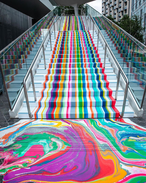 Custom printed floor vinyl for outside