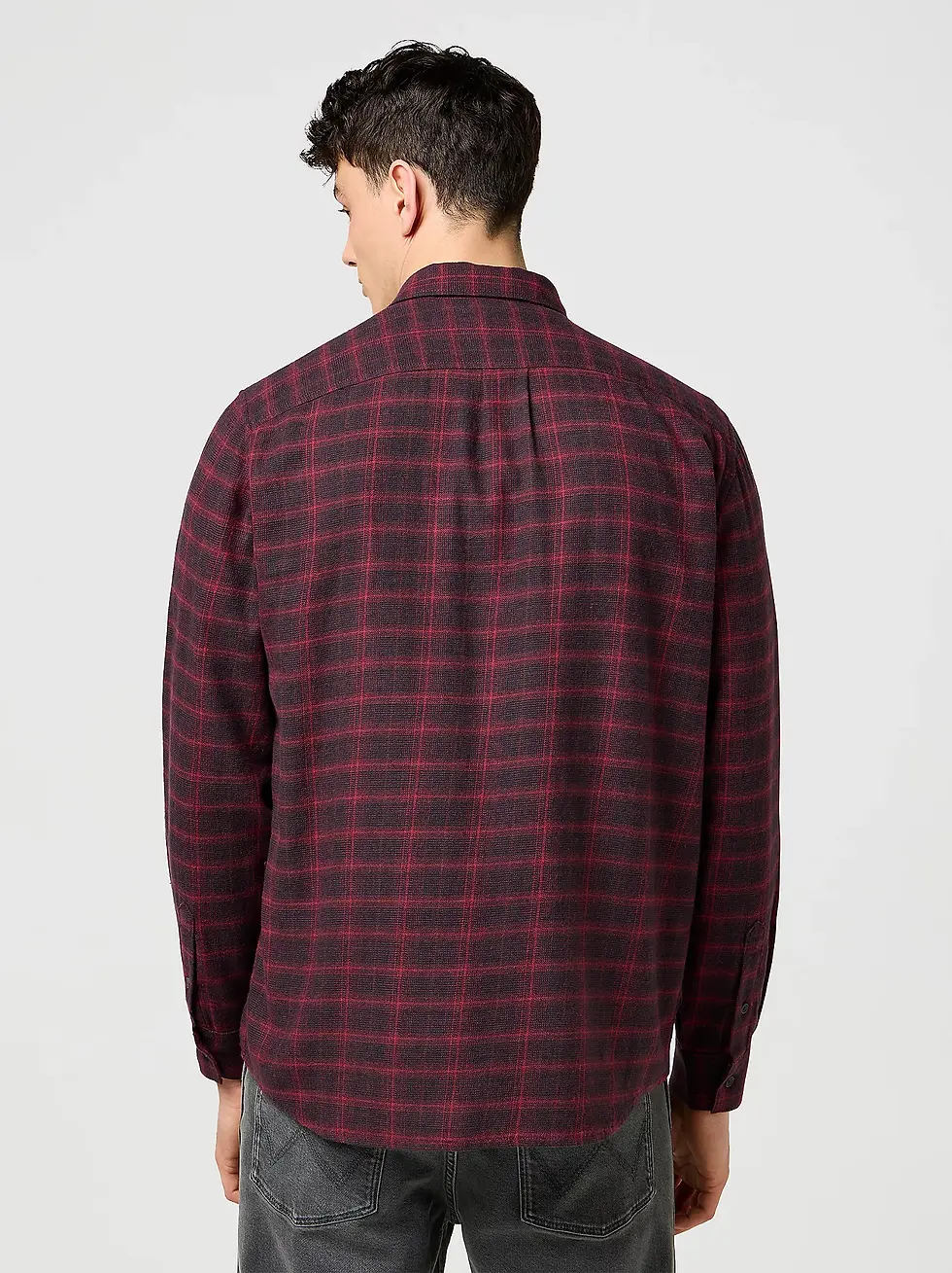 Thumbnail: 1 PKT FLANNEL SHIRT BLACK WINE