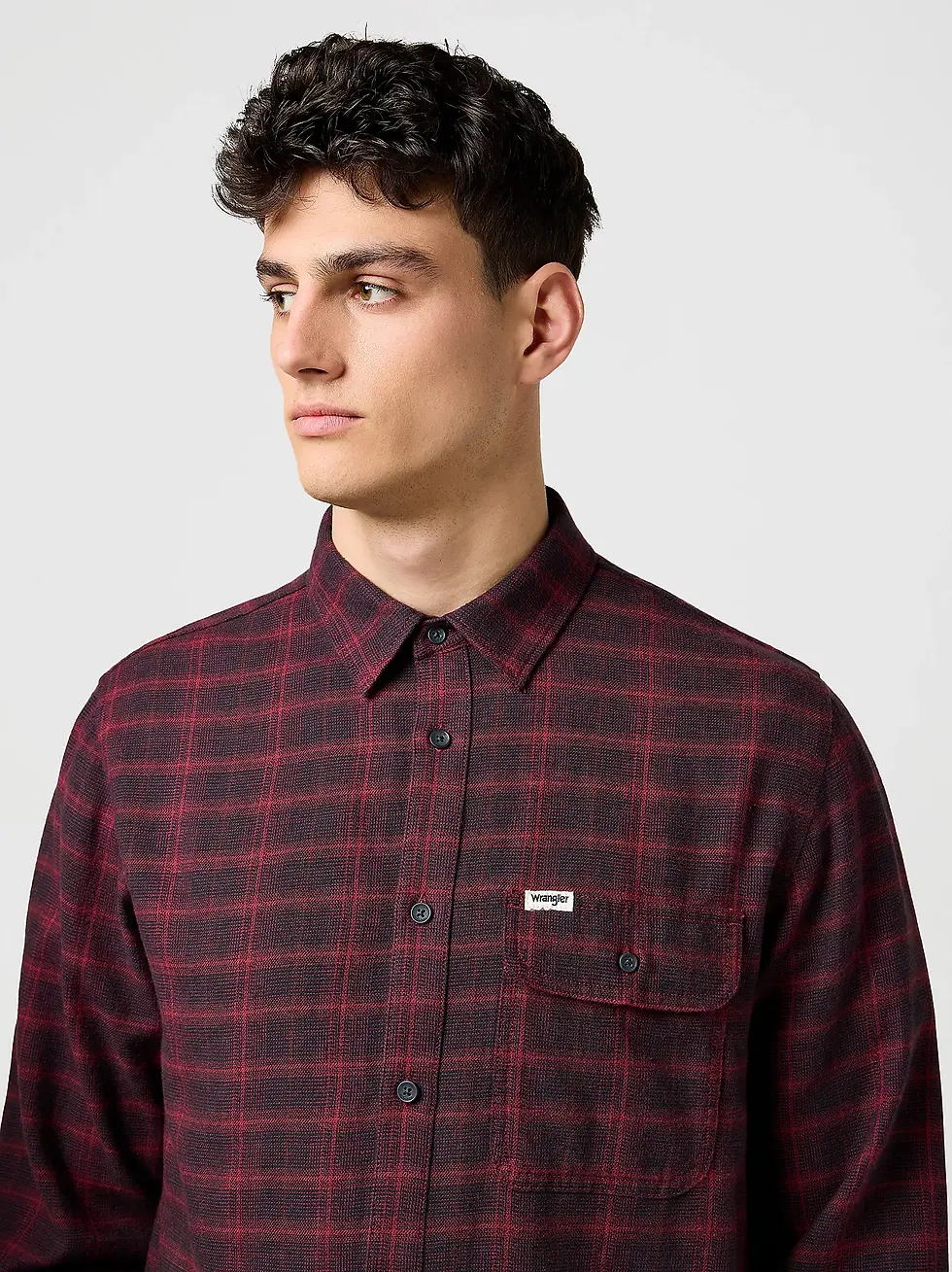 Thumbnail: 1 PKT FLANNEL SHIRT BLACK WINE