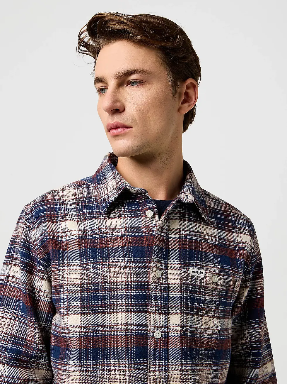 Thumbnail: BRUSHED 1 PKT SHIRT NAVY BIRCH