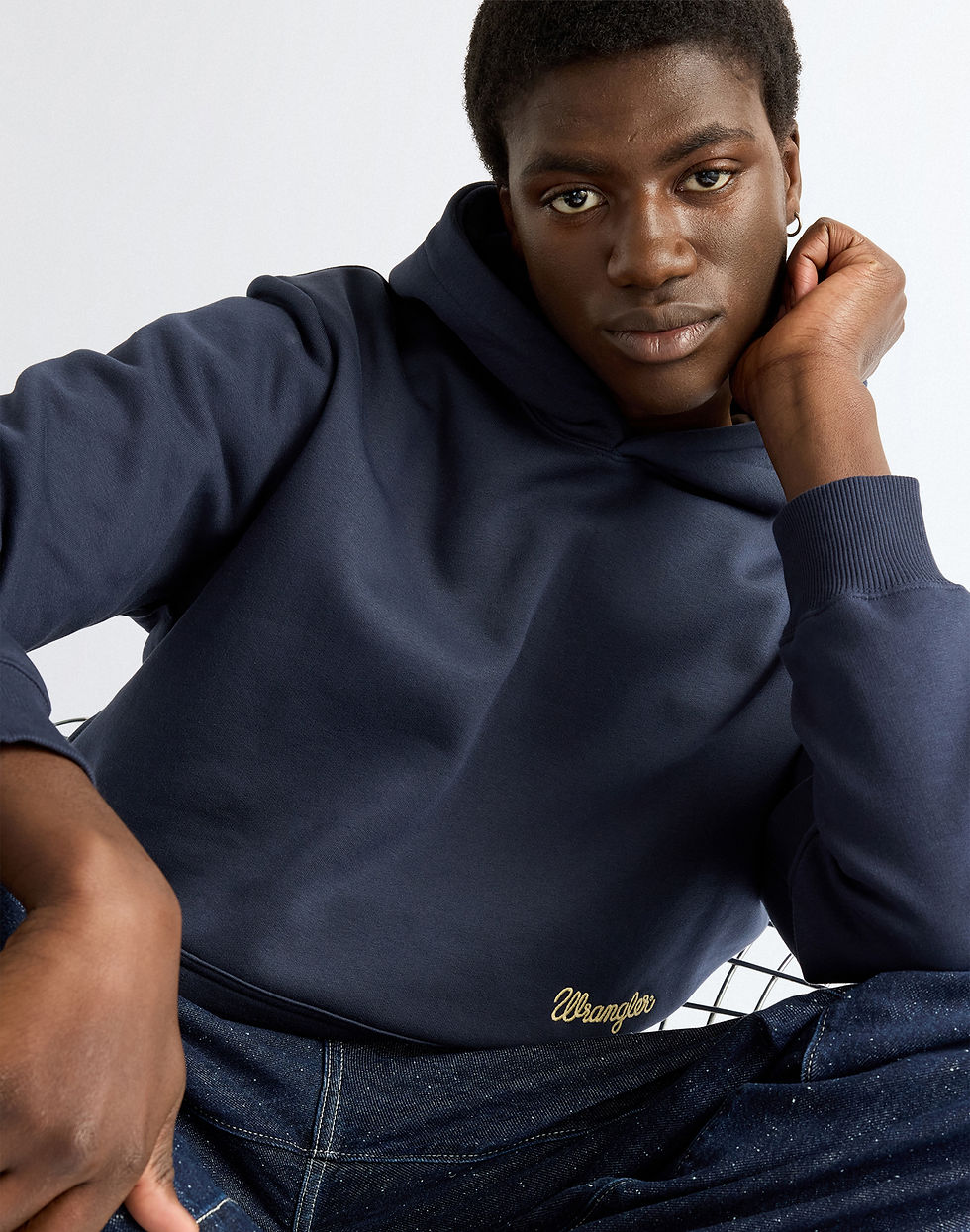 Thumbnail: EMBROIDERY HOODIE DARK SAPPHIRE