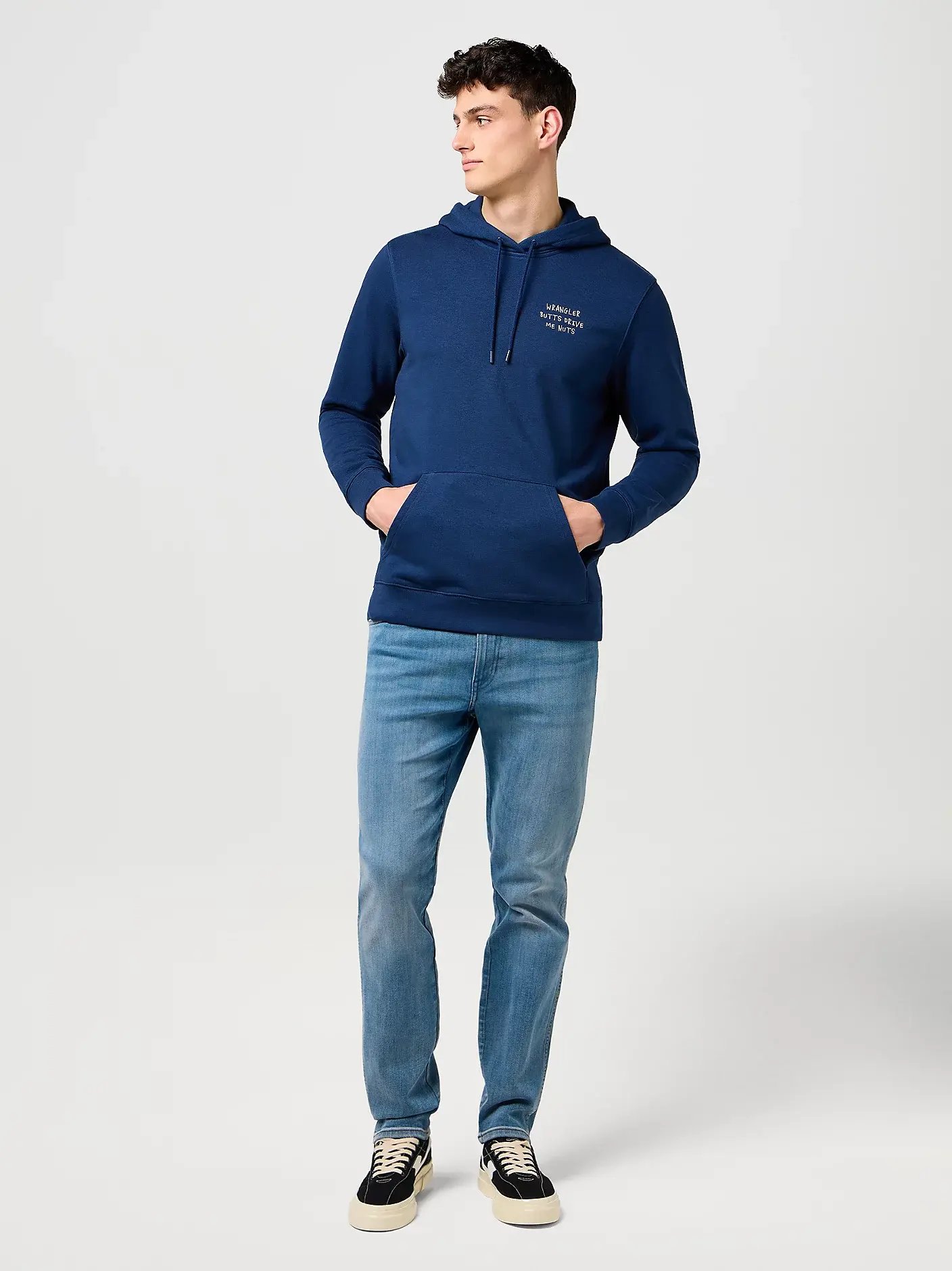 EMBROIDERY HOODIE NAVY