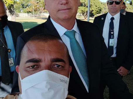 Hamilton Tatu Presidente da Conaqj se encontra com Presidente Bolsonaro no Palácio do Planalto.