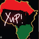 animated image of Africa in red, black and green colors with the message "Yup!"