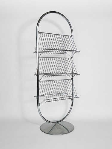 Verner Panton Magazine Rack Fritz Hansen Chromed Steel Display