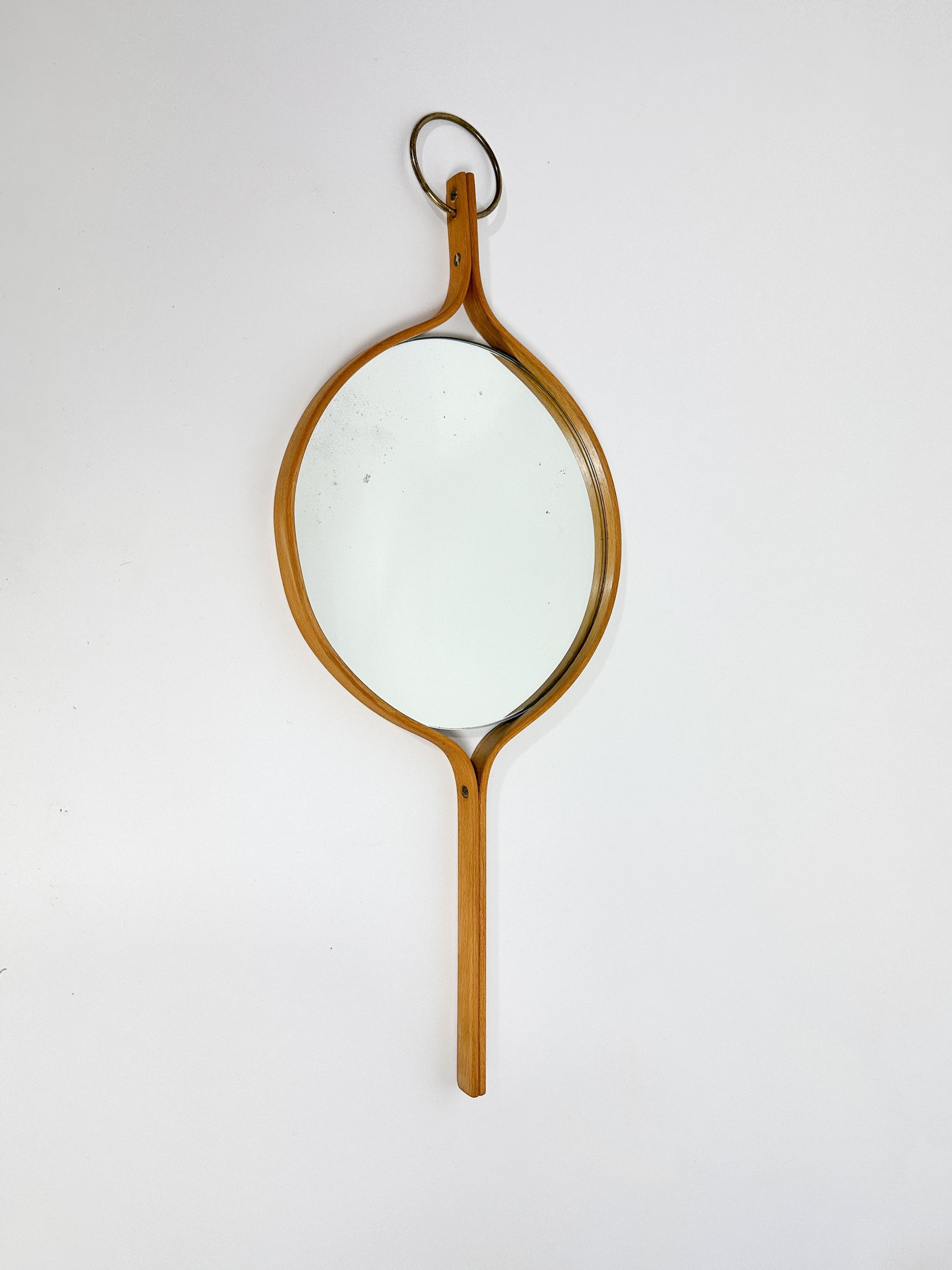  Hans Agne Jakobsson Mirror Beech & Brass Sweden 1960s