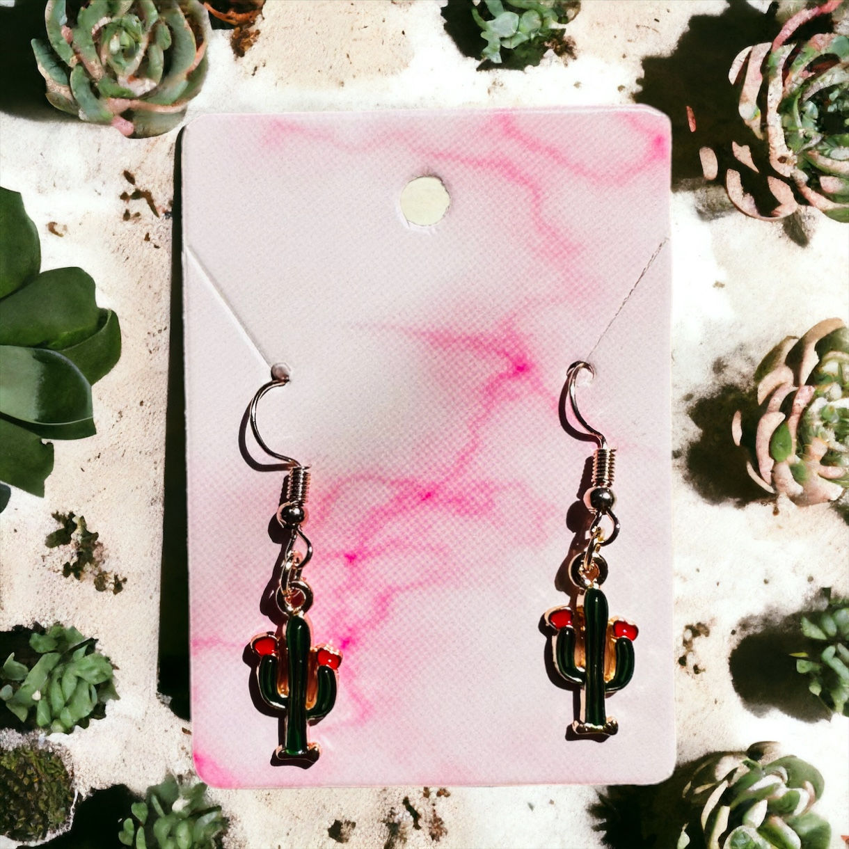 Flowering Cactus Earrings - Desert Collection