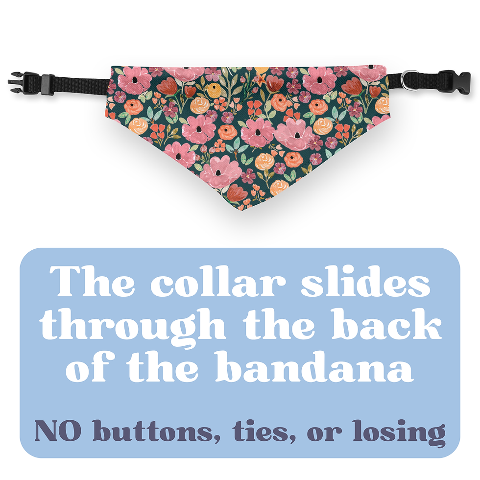 Thumbnail: Dark Floral Pet Bandana Collar