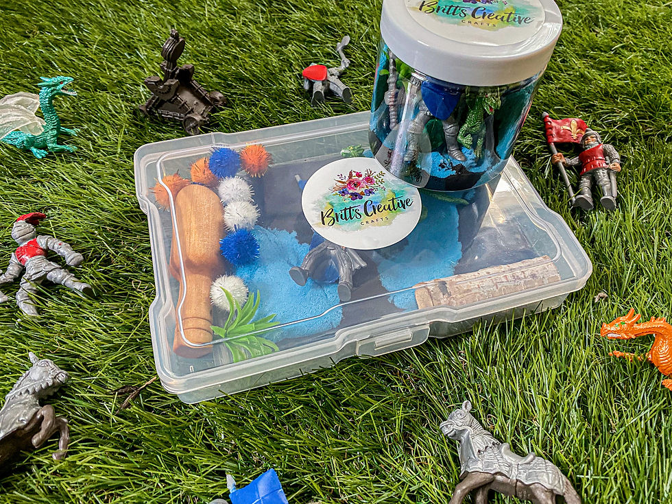 Thumbnail: Blue Knights And Dragon Sensory Bin