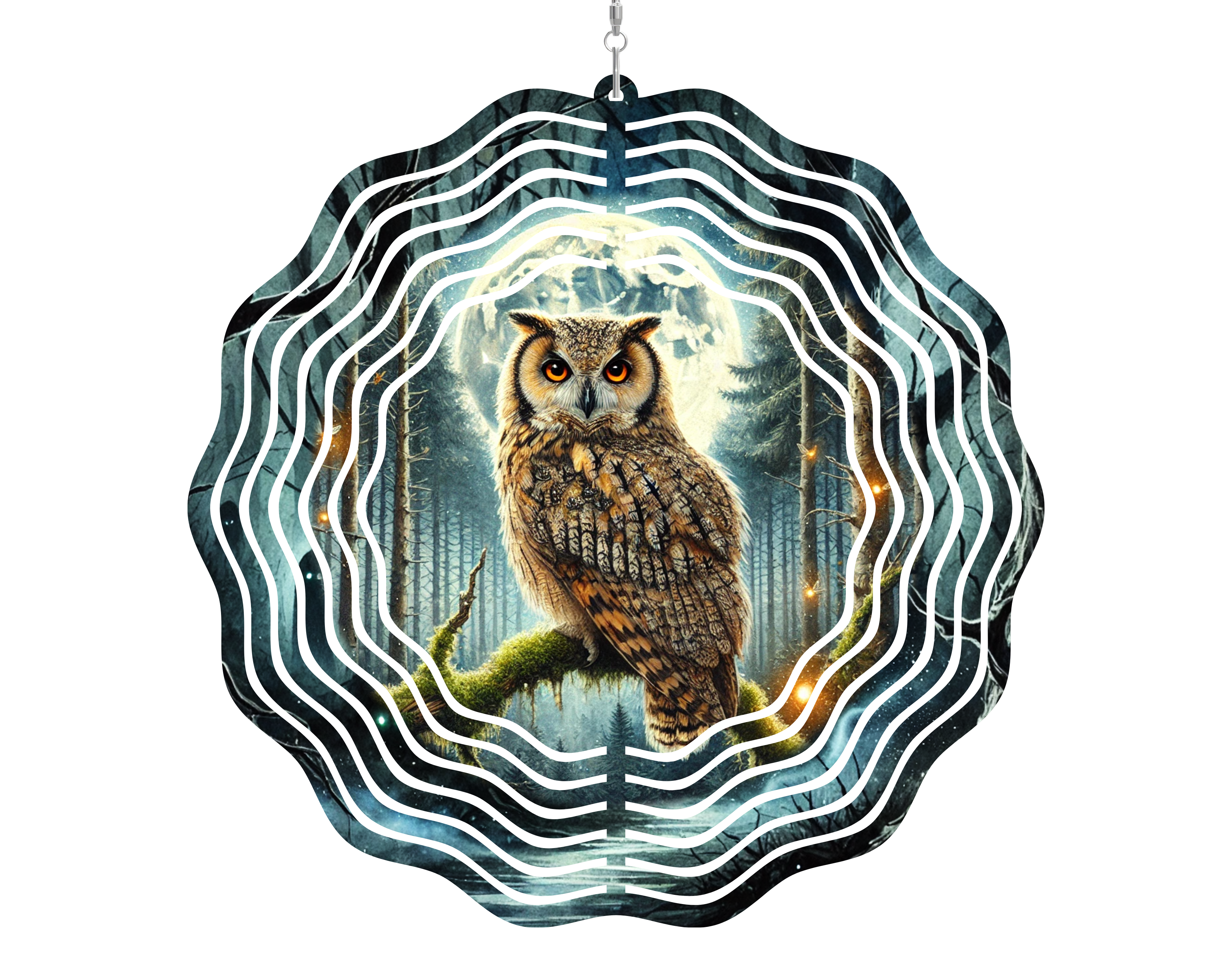 Full Moon Owl Wind Spinner
