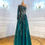 Thumbnail: One shoulder green embellished dress