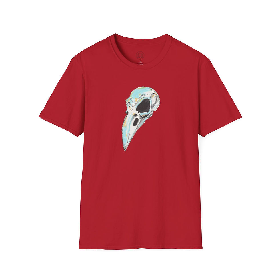 Thumbnail: Artistic Bird Skull TShirt, Unisex Tee, Unique Graphic Tee, Casual Style