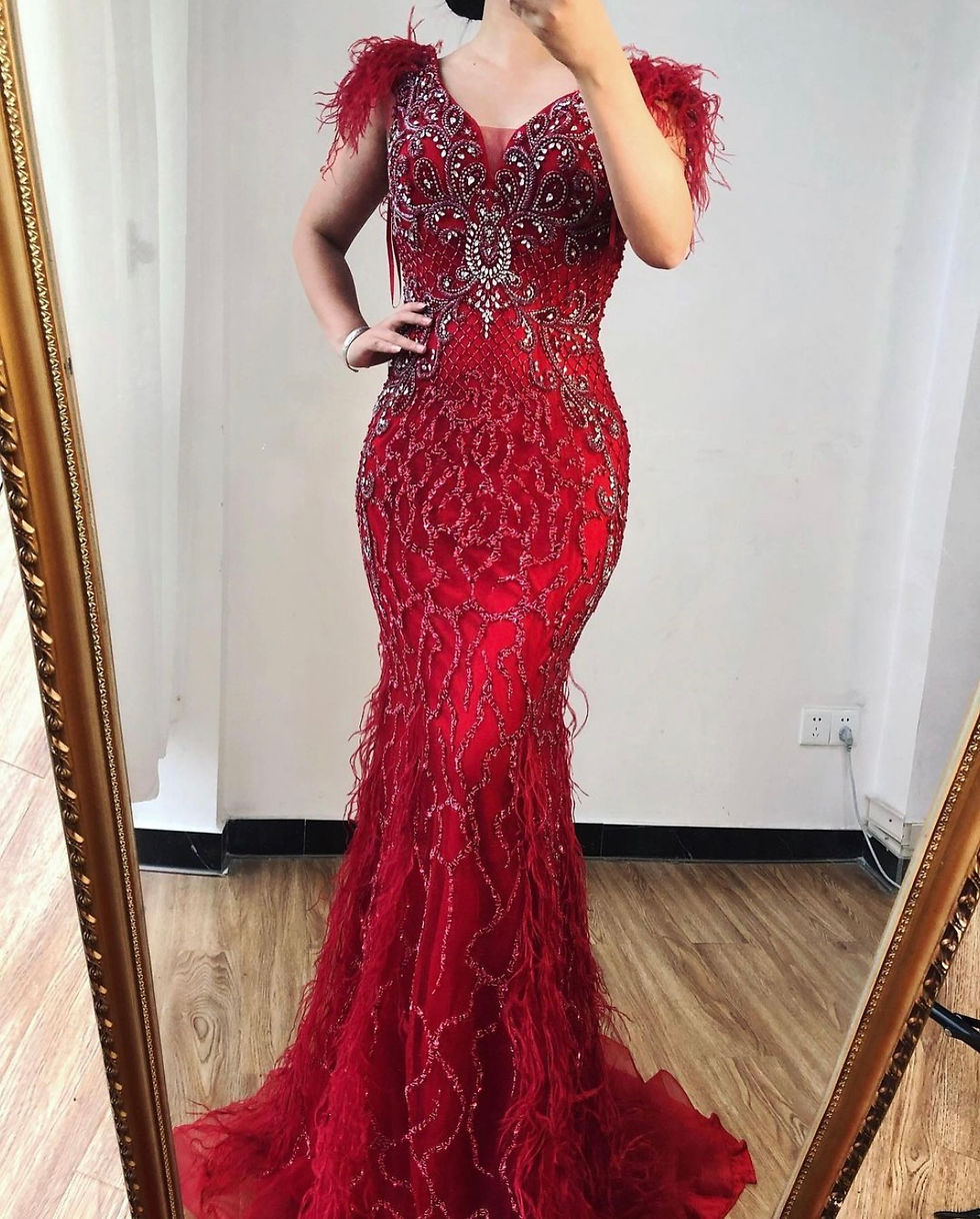 Thumbnail: Encrusted Feather Dress