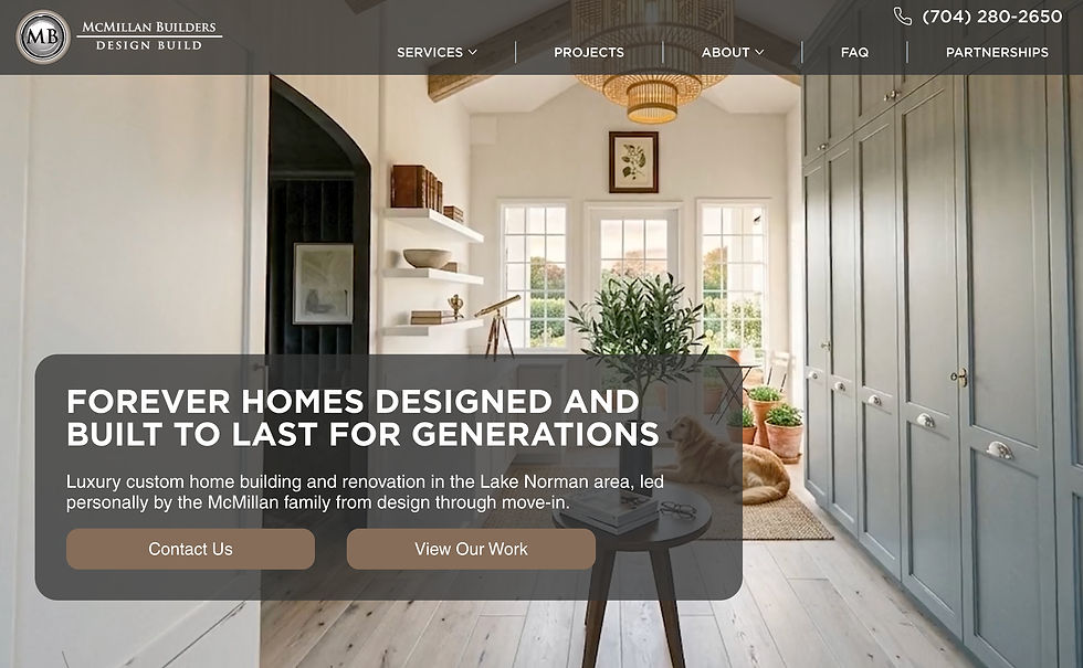 McMillan Builders Website Redesign
