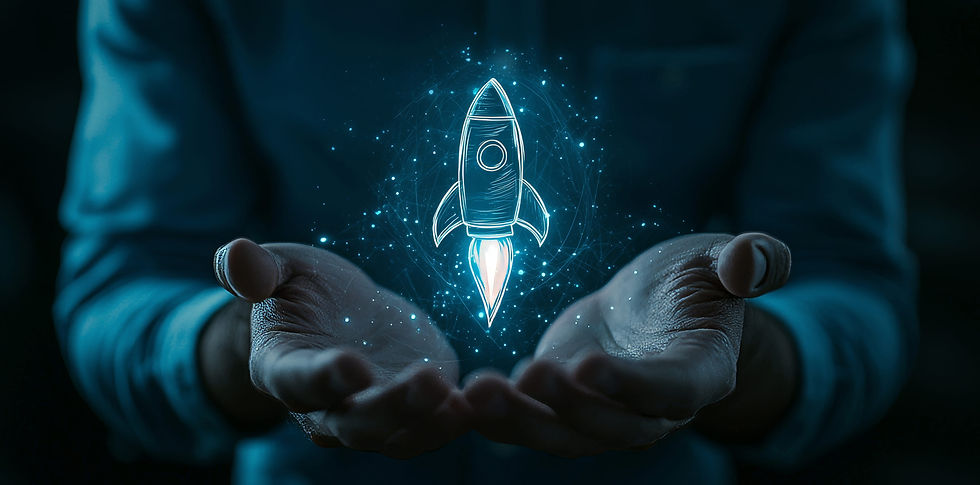 hands-businessman-hold-glowing-rocket-spaceship-arrows-hologram-dark-blue-background-conce