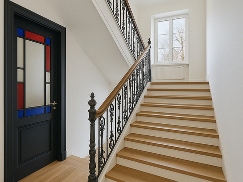 Detailní proměna společných prostor – revitalizace schodiště a vstupních dveří