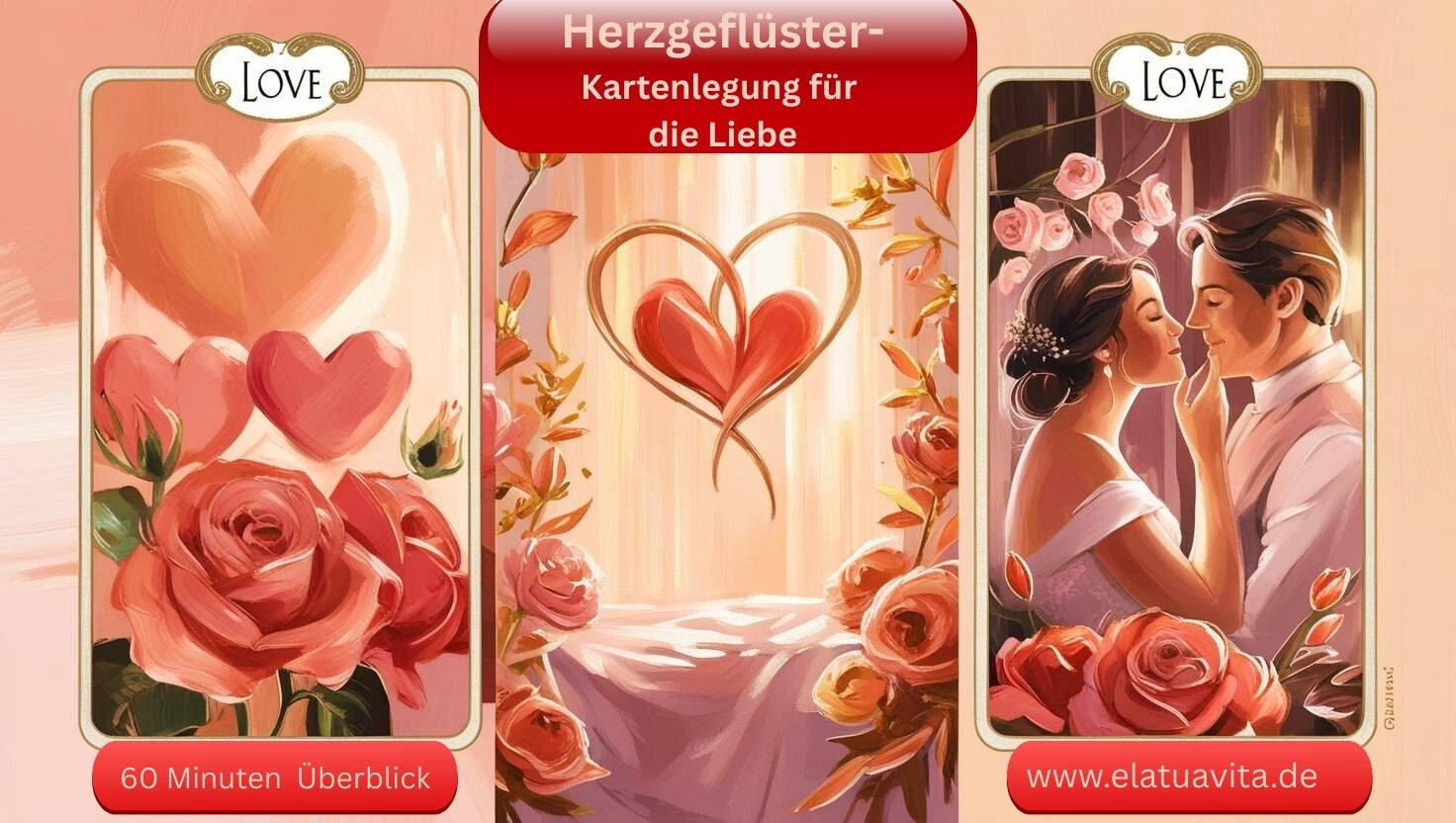 Herzgeflüster -  60 Minuten Video-Kartenlegung für die Liebe per Email
