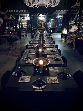 dining at the castle table
