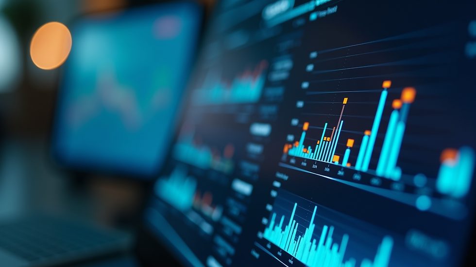 Close-up view of a digital data dashboard