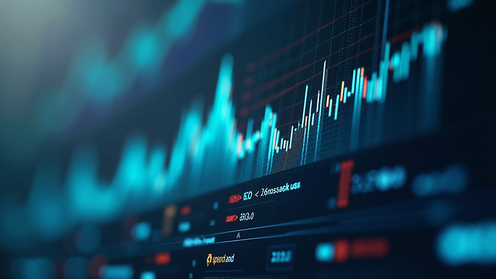 Close-up view of digital financial data analysis
