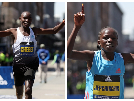 Los kenianos Evans Chebet y Peres Jepchirchir se llevan el Maratón de Boston