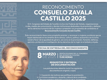 Se Abre Convocatoria Para el Reconocimiento "Consuelo Zavala Castillo"