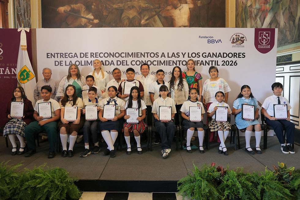 Gobernador de Yucatán Reconoce a los 14 Mejores Estudiantes de la Olimpiada del Conocimiento 2026