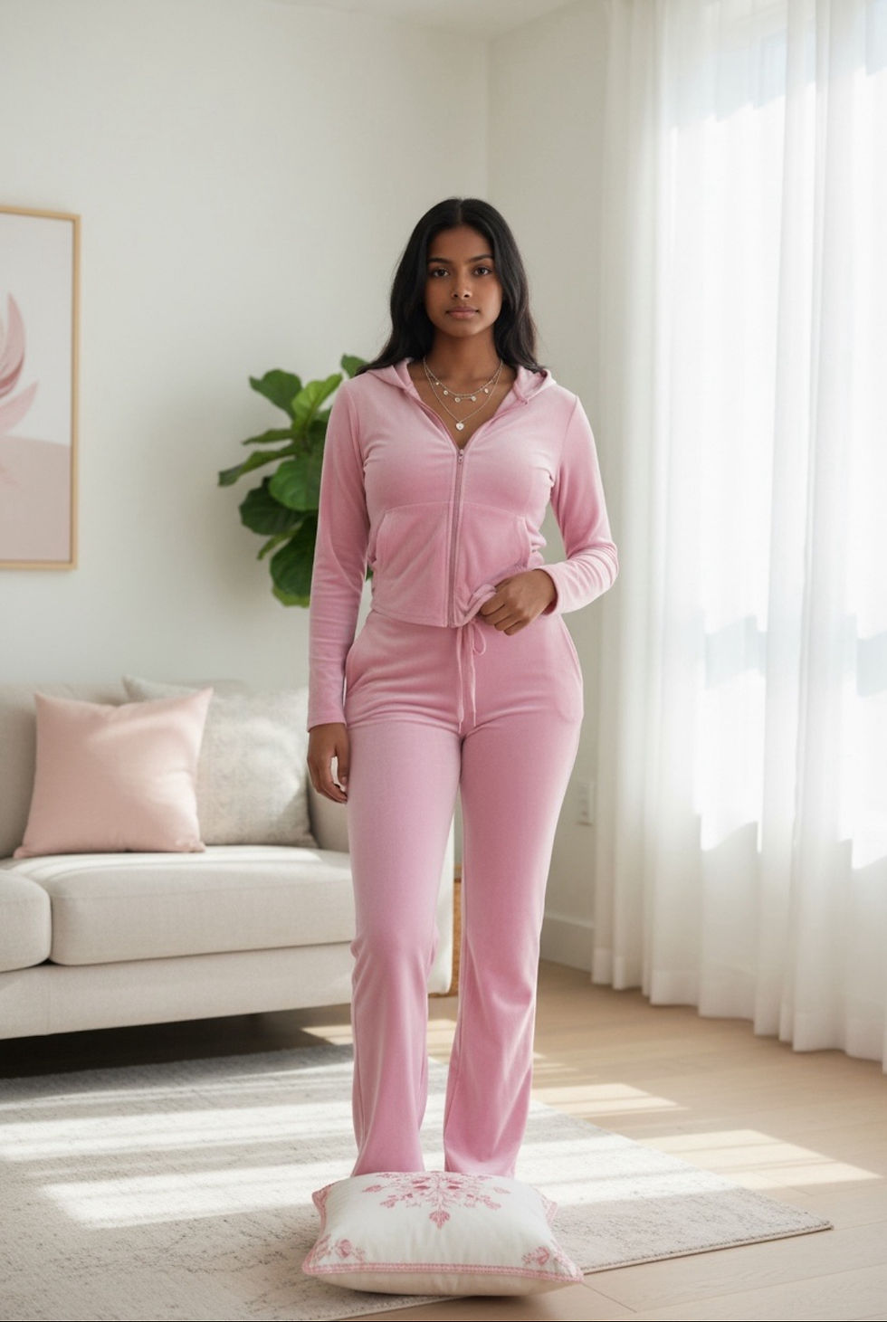 Thumbnail: Pink Cloud Velour Pants
