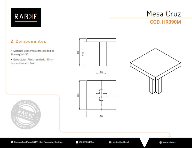Miniatura: Mesa Cruz HR090M