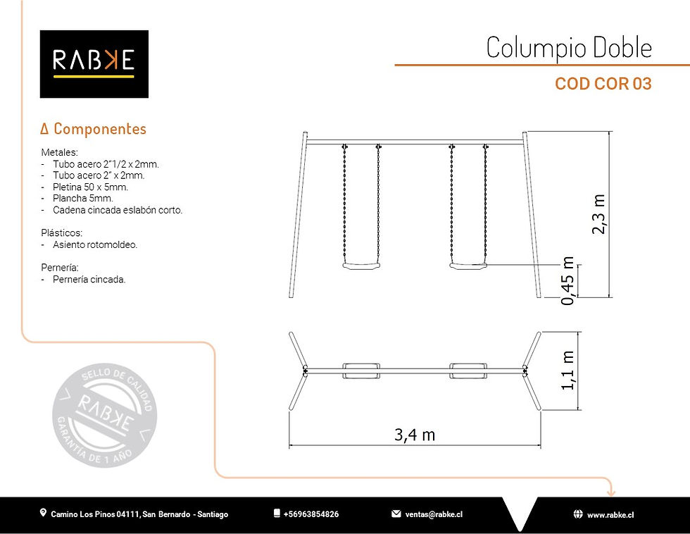 Thumbnail: COR03 - Columpio Doble Simple