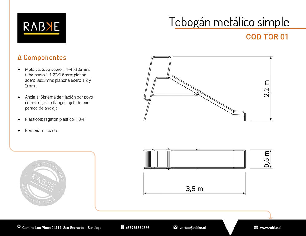 Miniatura: TOR01 - Tobogán Metálico Simple