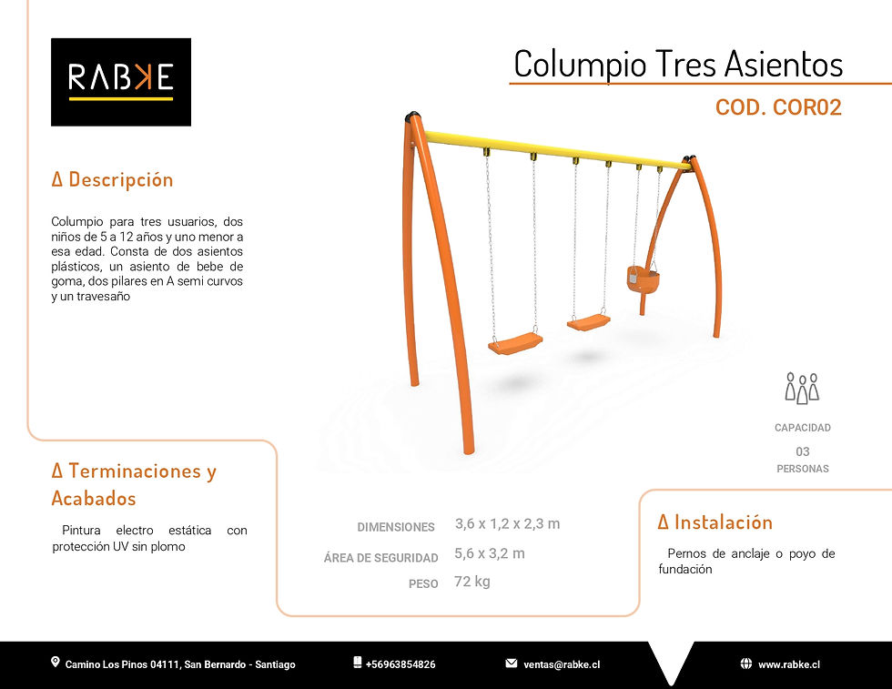 Miniatura: COR02 - Columpio Tres Asientos