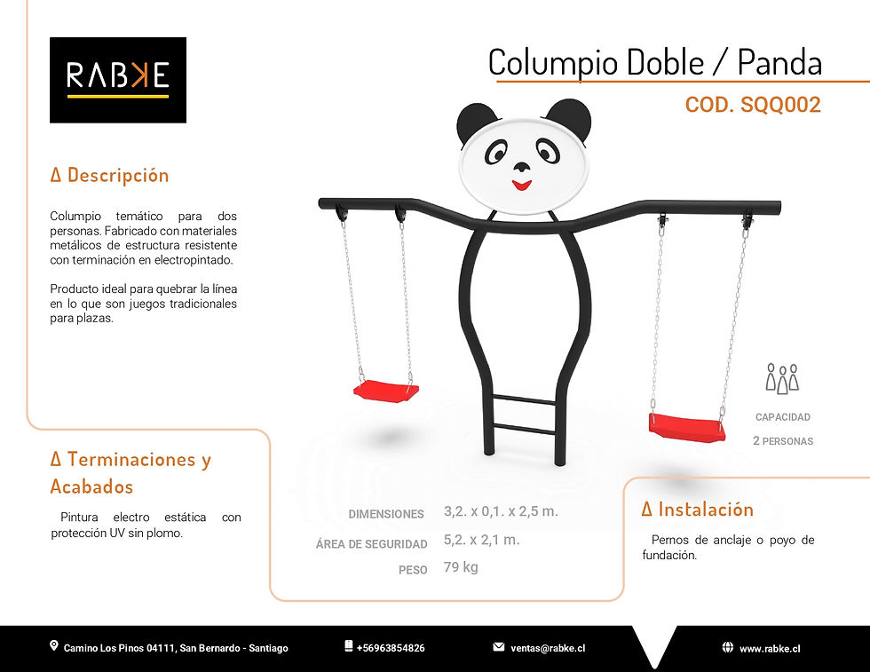 Miniatura: SQQ002 - Columpio Doble / Panda