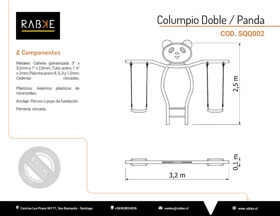 Miniatura: SQQ002 - Columpio Doble / Panda