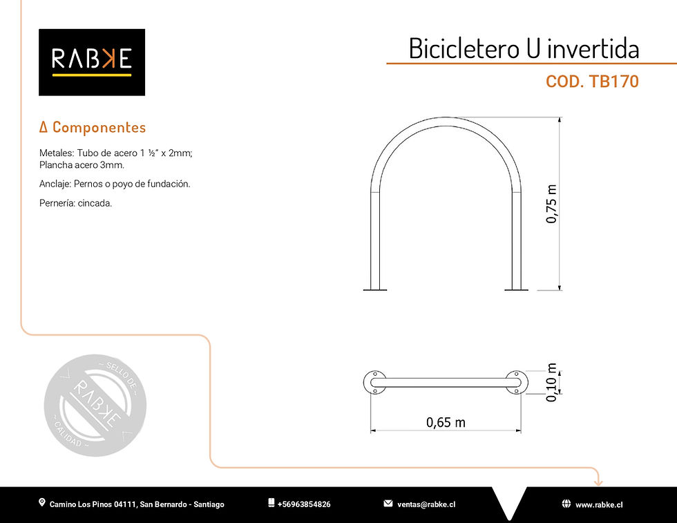 Miniatura: TB170 Bicicletero U Invertida