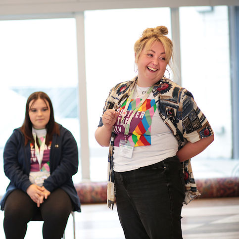 People laughing in the stand up comedy workshop at Sheffield Theatres